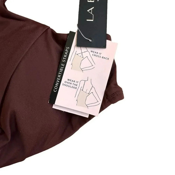 La Blanca Swimming Top Underwater Twisted Front Island Goddess Java Brown 8 New - Picture 5 of 8